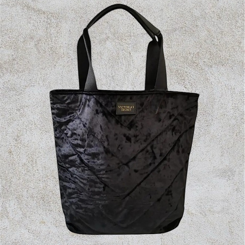 Victoria’s Secret Black Velvet Tote Bag